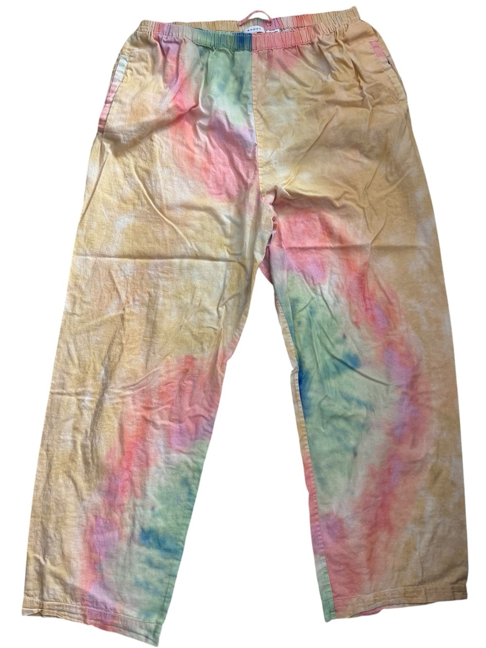 Rhode Resort Tie-Dye Cotton Lounge Pull-On Pants Sz S